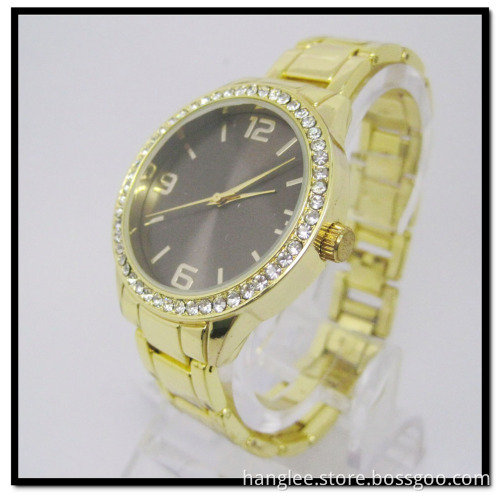 Crystal Gold Watch Sapphire Mens Watch Business Watch Gold Plated